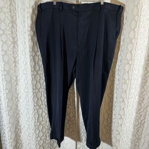 GS Gold Series Dress Pants Men's 50 X 28 Cuffed Blue Slacks Stretch Career